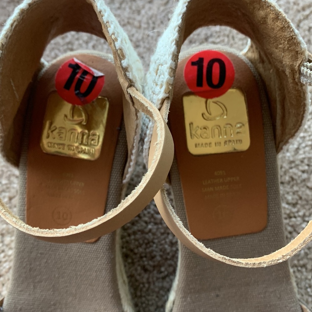 Kanna Wedge Espadrilles Size 10 Made in Spain Sandals - Picture 3 of 7